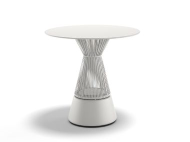 Table de jardin ronde en HPL avec base centrale CIRQL NU DEDON