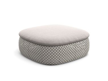 Square synthetic fibre garden footstool MDEAR DEDON