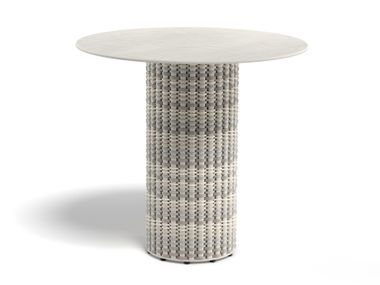 Tavolo da giardino rotondo in fibra sintetica e piano in HPL MYMI DEDON