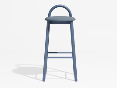 Sgabello da bar alto in legno con seduta imbottita BOBBY DESIGN BY THEM