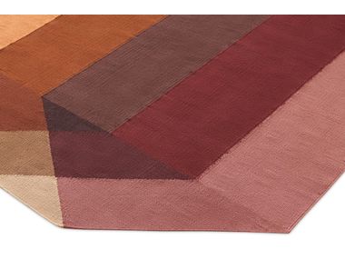 Recycled PET rug with geometric shapes DIAMOND ORANGE-WINE By GAN ...