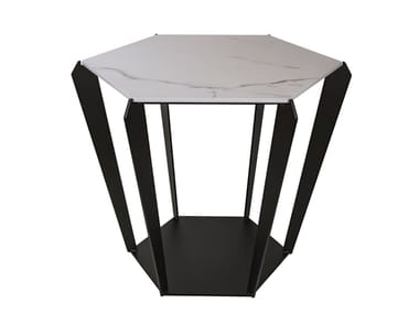 DIAMONDFIRE, BRILLIANCE Tavolo da giardino esagonale in alluminio