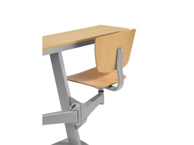Modular MDF study table with integrated chairs DIDAKTA SLIM D10 By TALIN