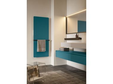 HELIOS Wall-mounted glass panel radiator By DISENIA