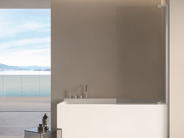 Glass bathtub wall panel with hinged doors SLIM DISENIA