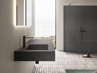 Wall-mounted single Tecnogel washbasin Washbasin countertops DISENIA