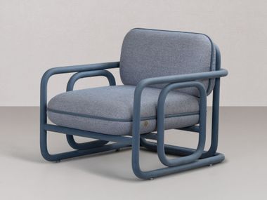 Sled base fabric easy chair with armrests AR.11 DIVIANA
