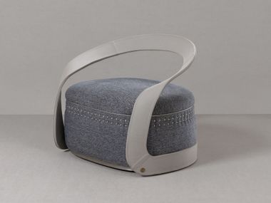 Low upholstered fabric stool with back JULEE DIVIANA