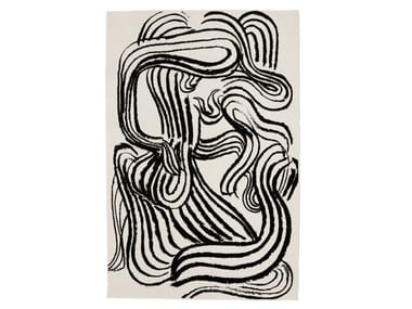 Tappeto rettangolare in polipropilene su misura THE KISS (BLACK & WHITE) DIZA