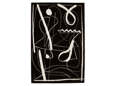 Rectangular custom polypropylene rug TWO WOMAN (BLACK) DIZA