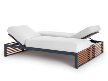 Cama de jardín reclinable de aluminio madera roble DNA