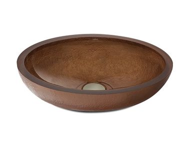 Lavabo da appoggio ovale in resina DOLCE OVAL TEXTURE BRONZE Vallvé