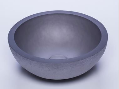 Lavabo da appoggio rotondo in resina DOLCE ROUND TEXTURE PLATINUM Vallvé