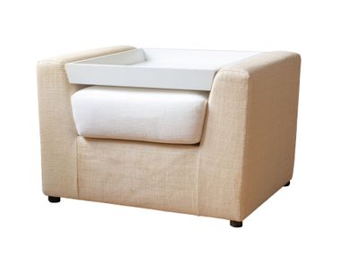 Raffia coffee table / pouf PAOLINO RAFFIA DOM Edizioni