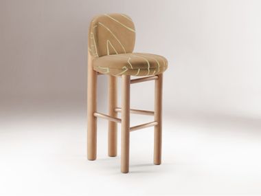 Upholstered fabric barstool with footrest AIMI Dooq Details