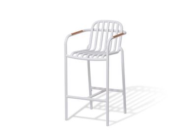 High aluminium garden stool with back ARIA DRIGANI