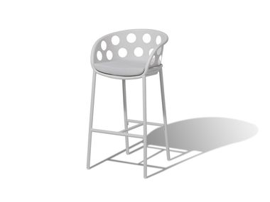 Powder coated aluminium garden stool with footrest BUBBLE DRIGANI