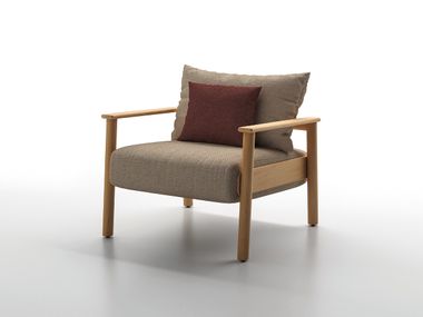 Upholstered garden armchair with armrests ELIO DRIGANI