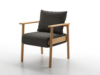 Upholstered garden chair with armrests ELIO DRIGANI