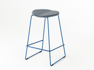 Sled base high fabric stool DUET Ross Gardam