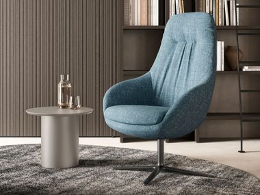 Swivel armchair with spoke base with armrests FLO Dall'Agnese