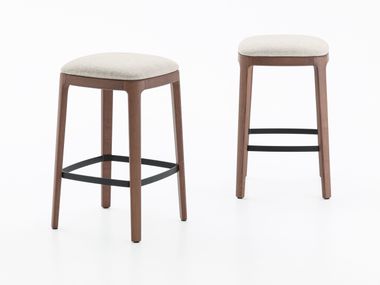 Wooden stool with integrated cushion GULP Dall'Agnese