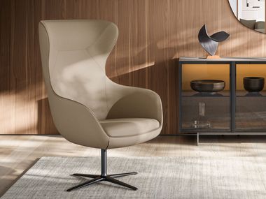 Swivel armchair with spoke base with armrests MADAME Dall'Agnese