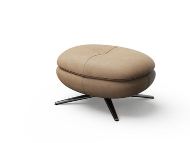 Upholstered with Spoke base leather footstool DIE LAN Dash Casa