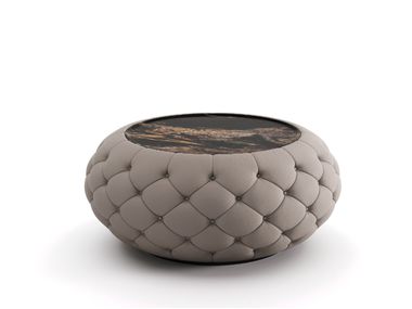Mesa de centro redonda em couro e mármore GOLF THEMED Dash Casa