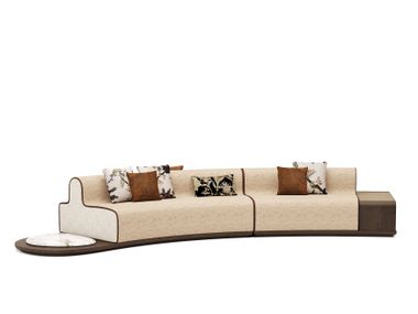 Sofá modular curvo de tecido LINGNAN CULTURE Dash Casa