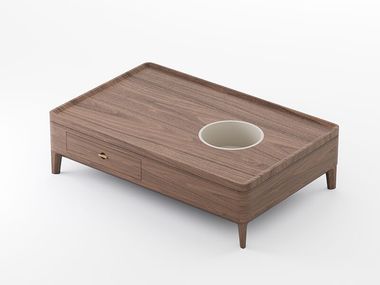 Mesa de centro retangular baixa de madeira SHAN ZHU Dash Casa