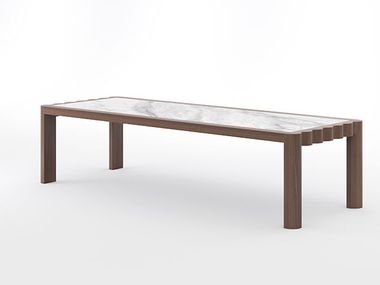Rectangular wooden and marble table SHAN ZHU Dash Casa