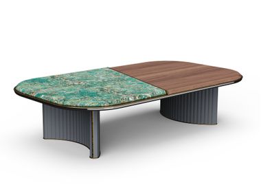 Mesa de centro baixa em madeira e mármore VICTORIOUS MANO Dash Casa