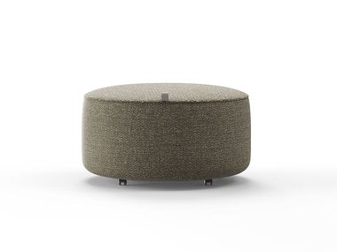 Round fabric pouf with castors YUN XIAO Dash Casa