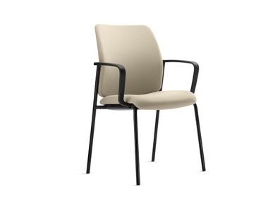 Stackable upholstered fabric chair with armrests CLYNN Dauphin