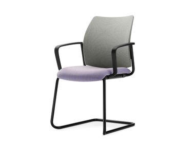 Cantilever upholstered fabric chair with armrests CLYNN Dauphin