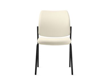 Upholstered stackable fabric chair without armrests CLYNN Dauphin
