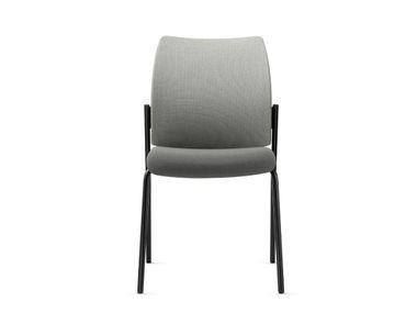 Upholstered stackable fabric chair without armrests CLYNN Dauphin