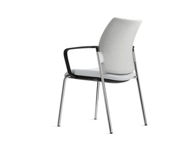 Upholstered stackable fabric chair with armrests CLYNN Dauphin