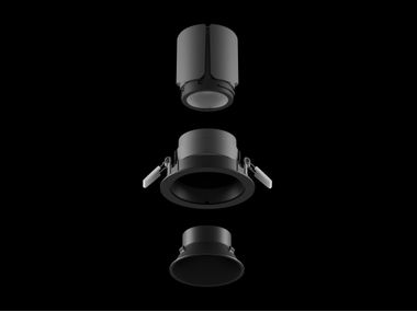 Recessed round metal spotlight D5 Davide Groppi