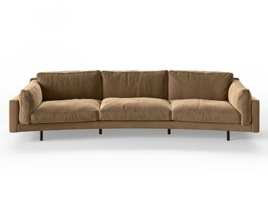 Geschwungenes Sofa aus Leder SQUARE ROUND De Padova
