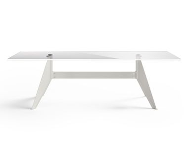 Rectangular table in aluminium and glass CAST Desalto