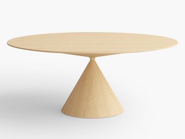 Wooden table with central base CLAY WOOD Desalto