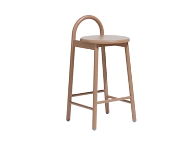 Sgabello alto in acciaio verniciato a polvere con poggiapiedi BOBBY DESIGN BY THEM