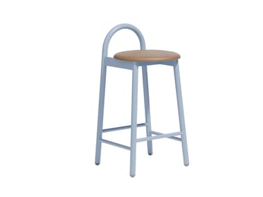 Sgabello alto in acciaio verniciato a polvere con seduta imbottita BOBBY DESIGN BY THEM