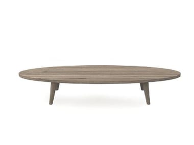 Oval low solid wood coffee table SURF