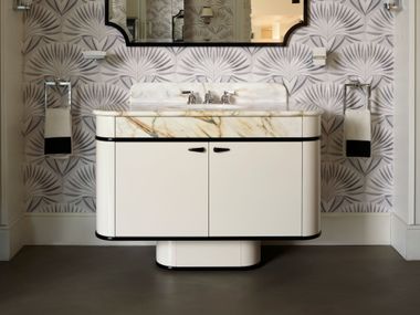 Mueble bajo lavabo de madera con puertas con lavabo integrado LIBERTY ONE Devon&Devon