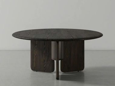 Round wooden central coffee table FAIFO District Eight