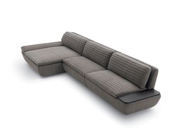 Sofá de cuero con chaise-longue DECK MATELASSÉ Ditre Italia
