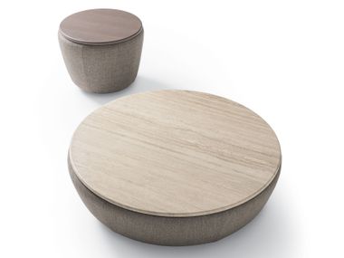 Coffee table with fabric-covered base and wooden or marble top DECK Ditre Italia